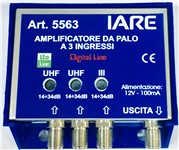 Amplificatore da palo 3 ingressi UHF 14/34dB- UHF 14/34dB-BIII 14/34d