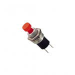 Pulsante miniatura con autoritorno N.C., colore rosso, 1A 250V