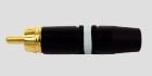 Spina RCA metallica nera/dorata con molla guidacavo, bianco