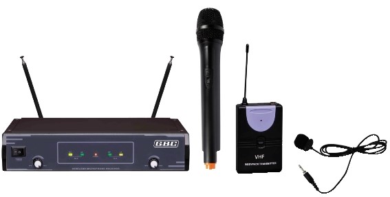 Kit radiomicrofono 2 canali VHF