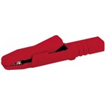 Pinza coccodrillo rossa isolata per