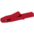 Pinza coccodrillo rossa isolata per