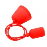 Sospensione in silicone per lampade E27, colore rosso