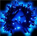Catena luminosa 120 Led blu fisso 10 metri, cavo nero Catena luminosa 120 Led blu fisso 10 metri, cavo nero