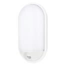 Plafoniera Led 20Watt ovale IP65 con sensore PIR, bianco