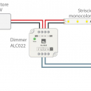 Dimmer per strisce Led 12/24V 10A comando con pulsante opto isolato