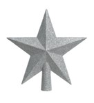 Puntale stella glitter silver 19cm in plastica