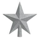 Puntale stella glitter silver 19cm in plastica