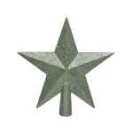 Puntale a stella glitterato verde h 19cm