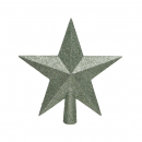 Puntale a stella glitterato verde h 19cm