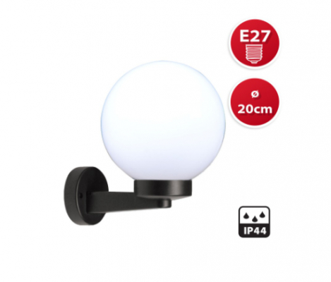 Applique con sfera 20cm bianco