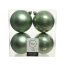 Box 4 palline in plastica verde salvia diametro 10cm