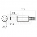 Spina alimentazione DC diam. 4,75 1,7mm - contatto 10mm