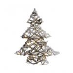 Albero 20 Led in rattan con neve a batteria Albero 20 Led in rattan con neve a batteria