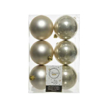 Confezione 6 palline perla 8cm in plastica, shiny/matt