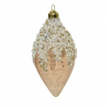 Pallina oliva color perla con glitter diametro 6cm
