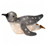 Pinguino in acrilico luminoso h 27cm cambio colore warm white/cool white