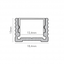 Profilo in alluminio argento con copertura PC