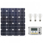 Kit fotovoltaico 50W-12V con regolatore e lampade Led