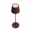 Lampada da tavolo a batteria corten con interruttore touch