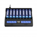 Caricabatterie LI-ION/NI-MH/NI-CD per 8 batterie da 10440 a 26650