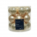 Mini palline in vetro perla 40mm box 18 pezzi, 9 matt/ 9 lucide