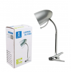 Lampada con pinza color argento