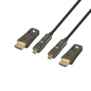 Cavo HDMI attivo fibra ottica 25m con adattatore micro HDMI/HDMI