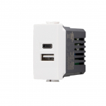 Presa USB A+C 5V/2,4A Joy533B bianco compatibile Bticino Matix