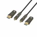 Cavo HDMI attivo in fibra ottica con adattatore micro HDMI/HDMI, 50 metri